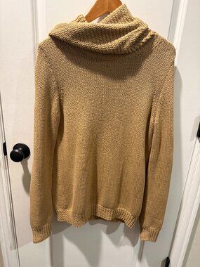 J.Crew Camel Chunky Knit Turtleneck Sweater Tan Neutral